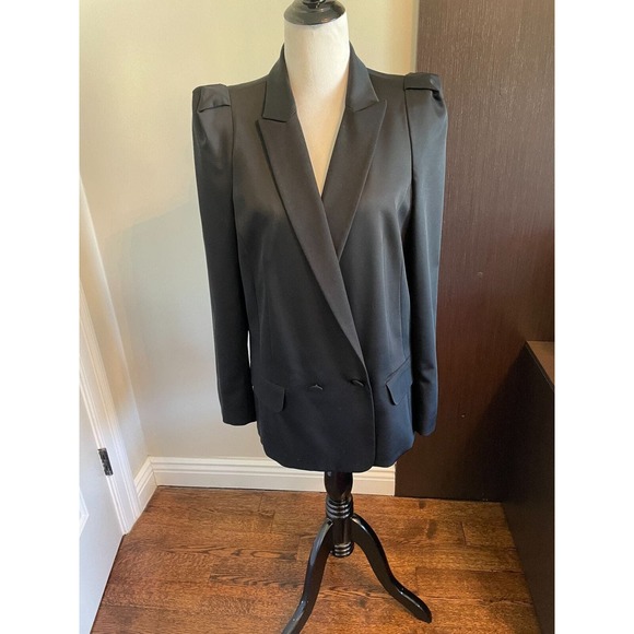 NWOT ARMAND BASI Black Wool Blend Black Jacket SZ 44/US 10 - Picture 1 of 8